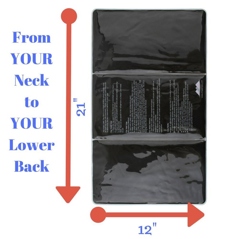 FOMI Premium Large Clay Ice Pack for Back or Shoulder Pain Relief (21â€ x 12â€) by FOMI Care | Reusable, Cold Therapy Full Back Oversized Wrap and Compress | Freezable | Dual Use - Weighted Lap Pad - Image 3